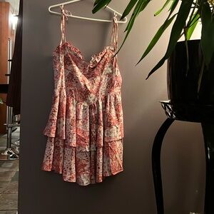 SHEIN floral summer dress in pink and white. Size large.